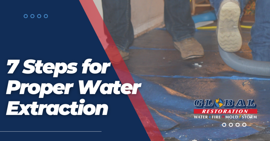 7 steps for proper water extraction - Blog Header - Global Restoration